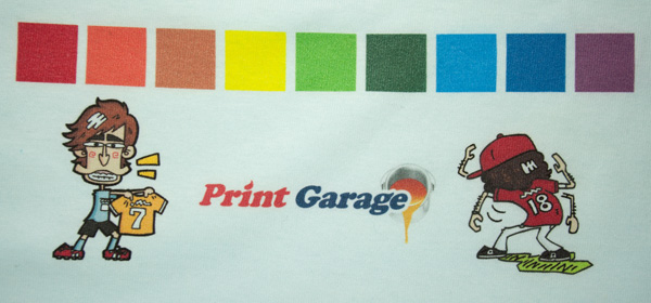 ライトブルーのTシャツにダイレクトプリント